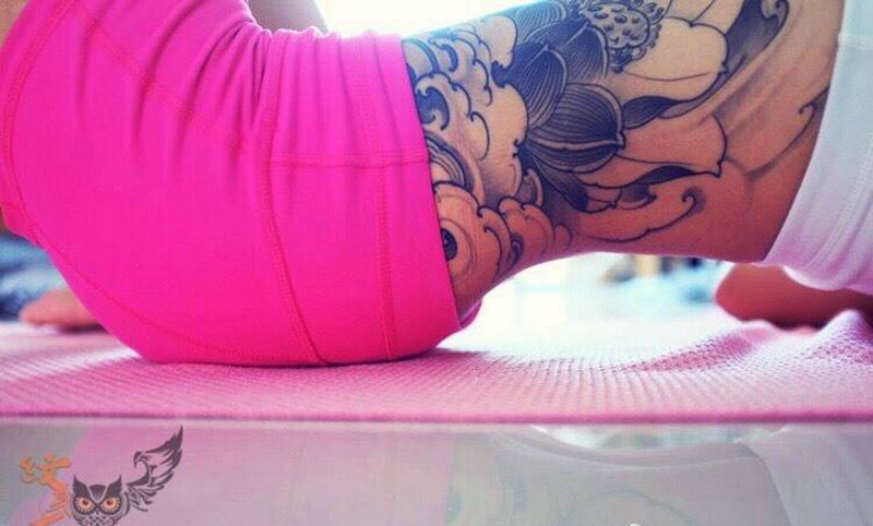 莲纹身图片_腹部臀部腰部胸部手稿成品传统清新国画植物纹身图案