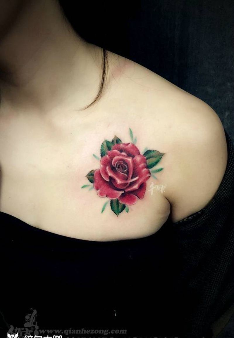 一组小作品。纹身图片_植物贴纸成品颈部腰部腿部欧美写实原创纹身图案