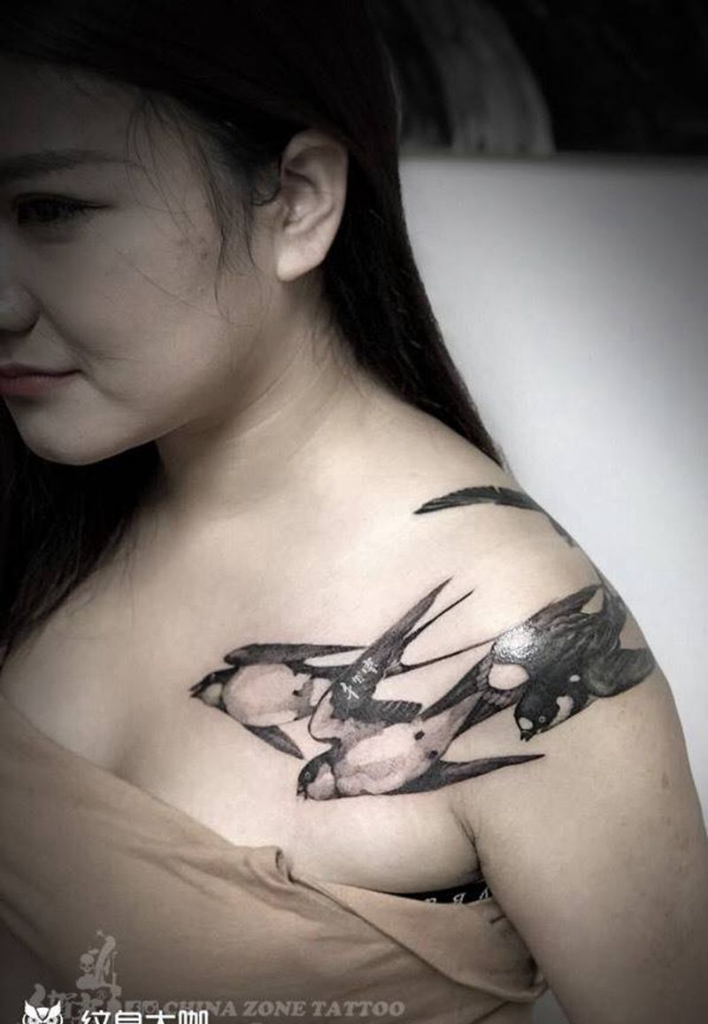 店里几个小作品纹身图片_欧美写实原创清新成品手稿插画颈部脚部手部纹身图案