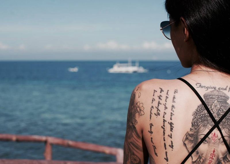 任亮作品纹身图片_成品颈部腰部背部习俗肖像清新欧美宗教纹身图案