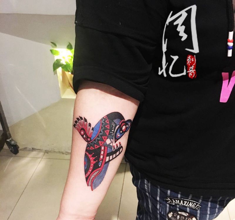 小臂鲲纹身图片_