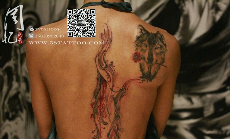 修改纹身图片_背部欧美植物周忆刺青成品纹身图案