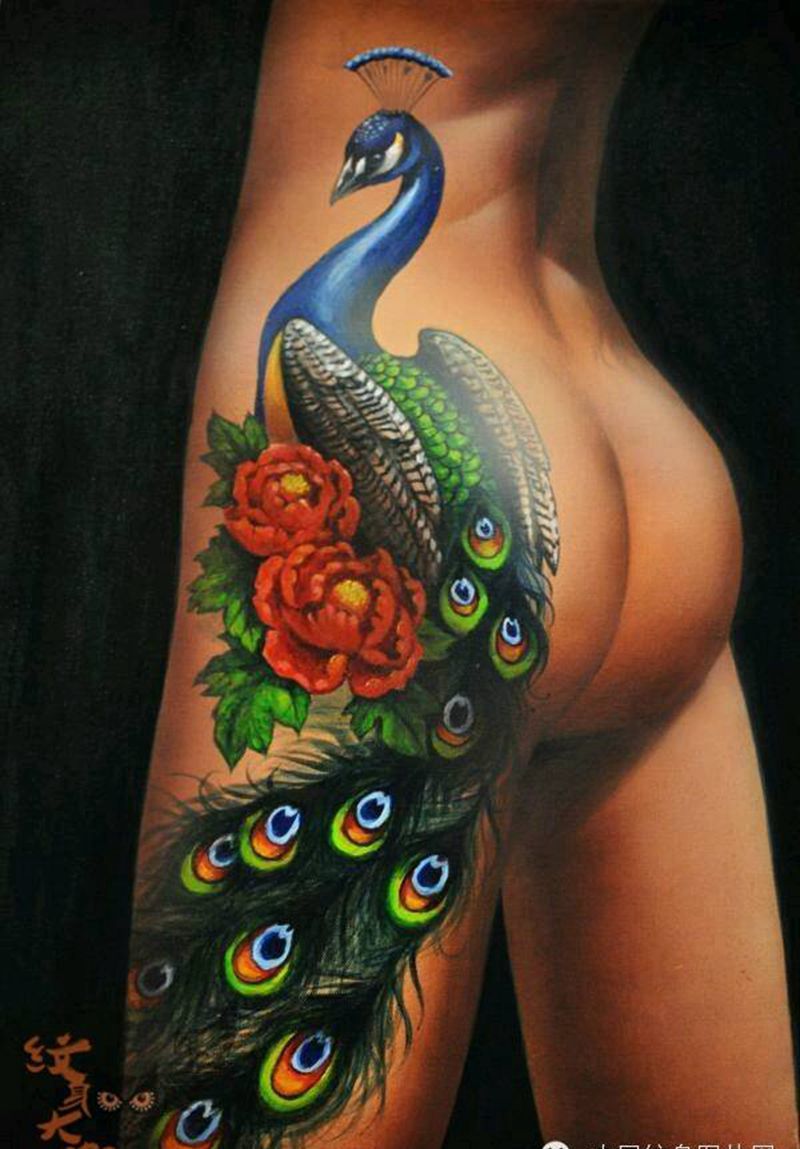 那些孔雀！纹身图片_
