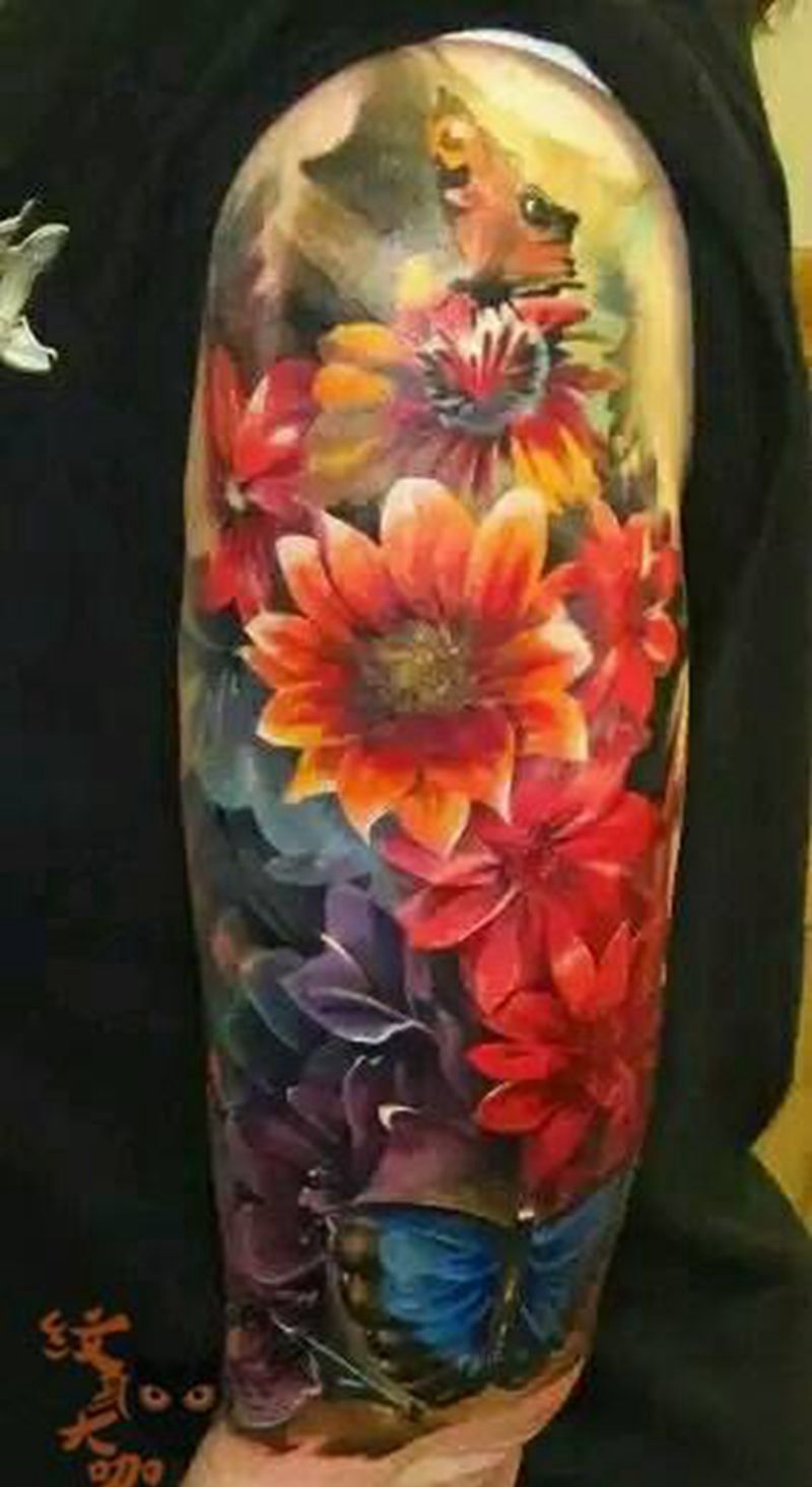 素材参考！花！纹身图片_