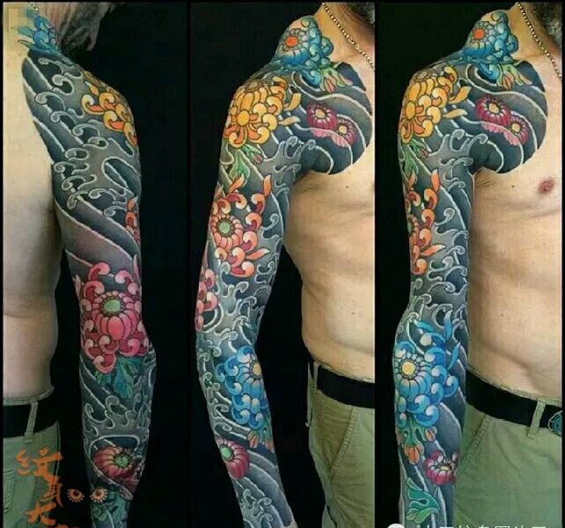 那些传统花臂!纹身图片_