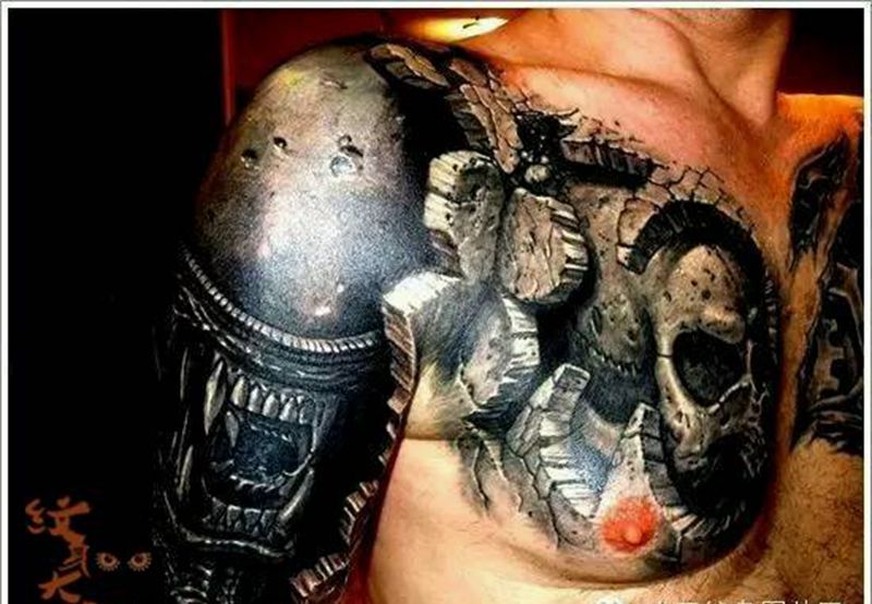 那些3D机械!纹身图片_