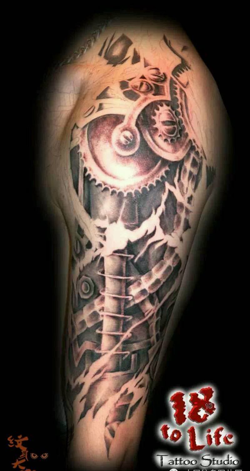 那些3D机械!纹身图片_