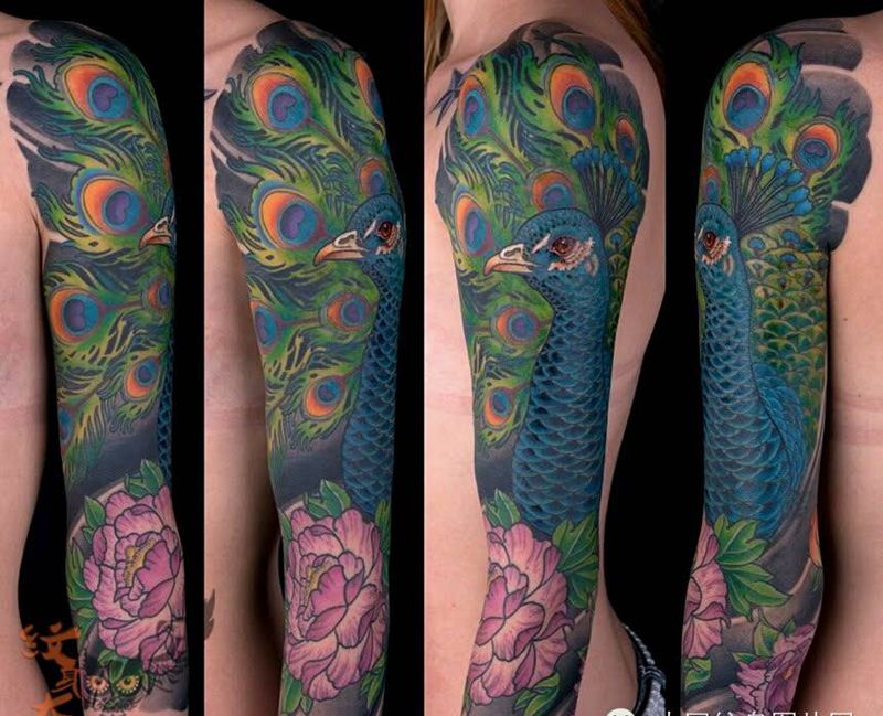 那些孔雀！纹身图片_