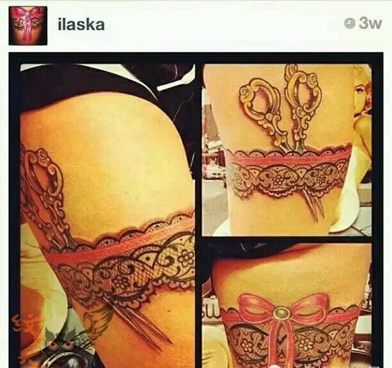 那些性感蕾丝！纹身图片_