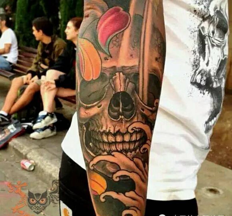 那些传统!纹身图片_手臂传统鬼神纹身图案