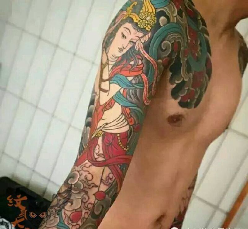 那些传统花臂!纹身图片_