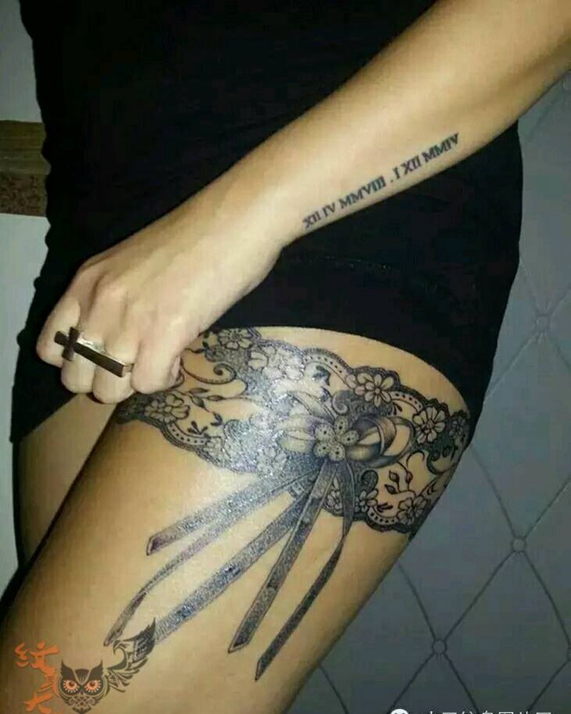 那些性感蕾丝！纹身图片_