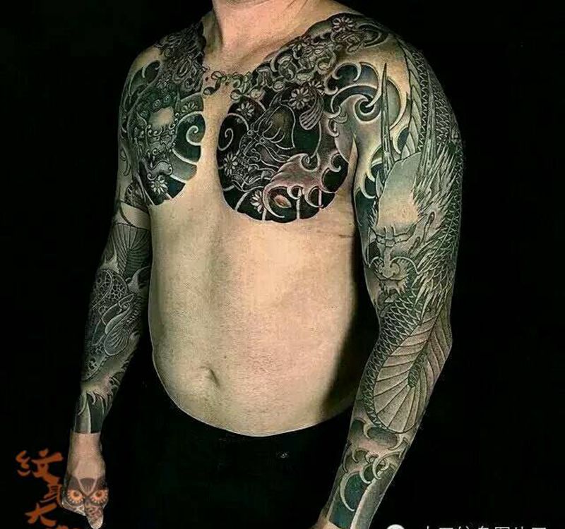 那些传统花臂!纹身图片_