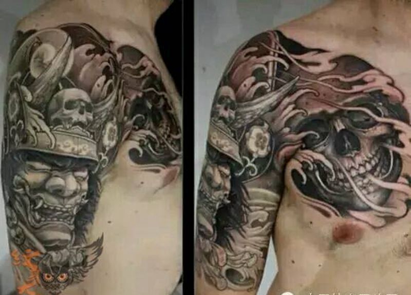 那些传统!纹身图片_手臂传统人物鬼神纹身图案