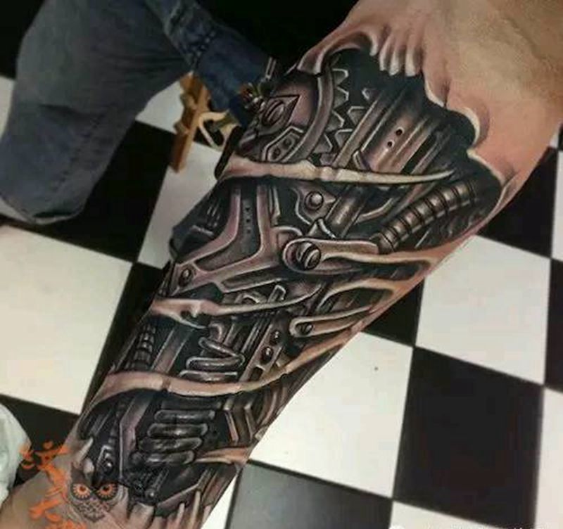 那些3D机械!纹身图片_