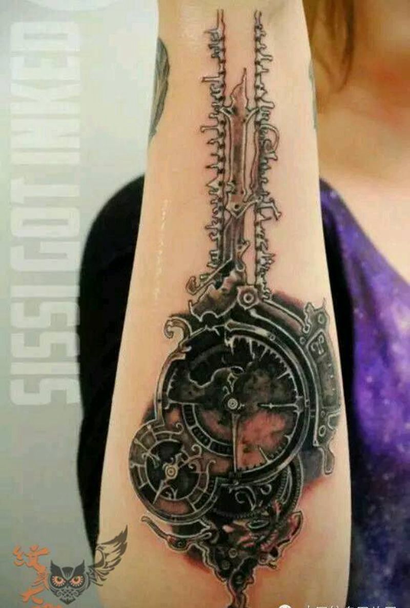 那些3D机械！纹身图片_