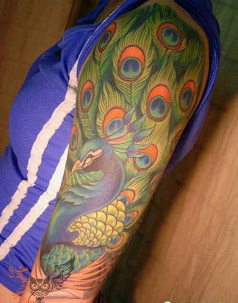 那些孔雀！纹身图片_