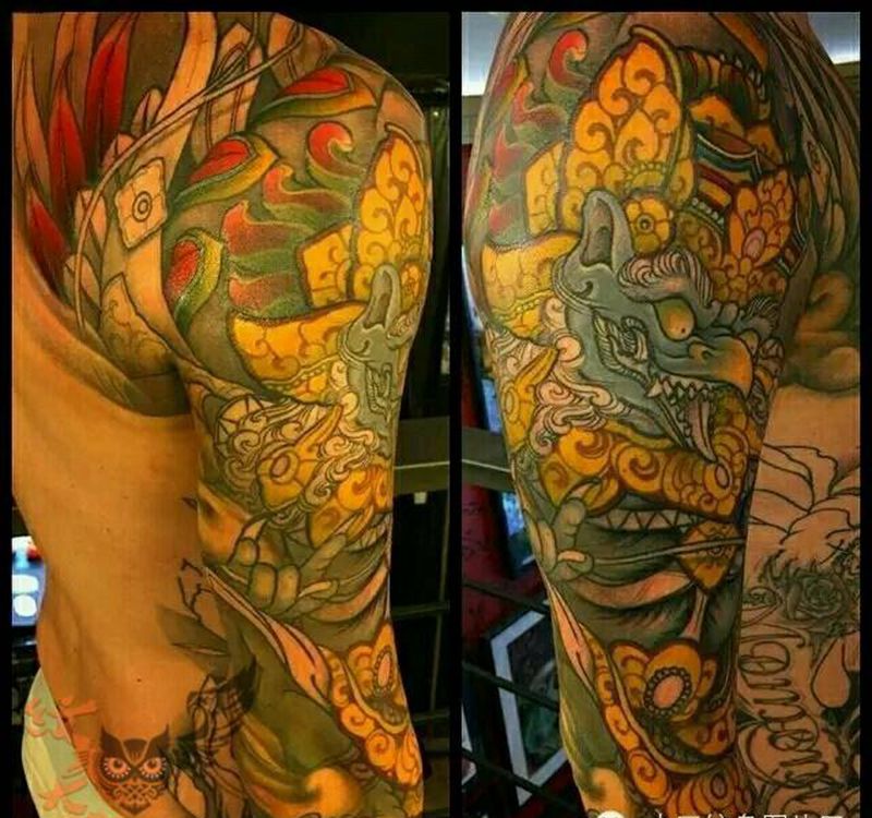 那些传统花臂!纹身图片_