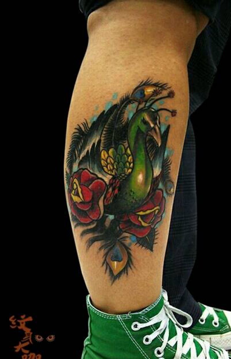 那些孔雀！纹身图片_