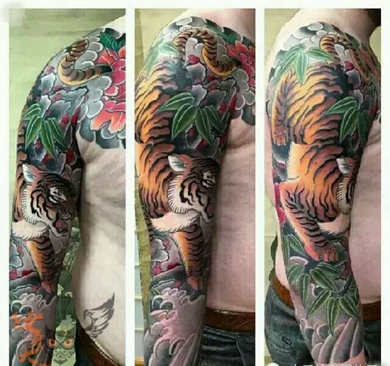 那些传统花臂！纹身图片_