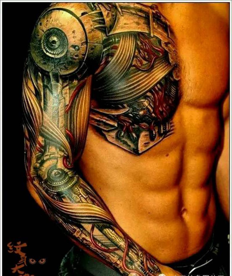 那些3D机械！纹身图片_