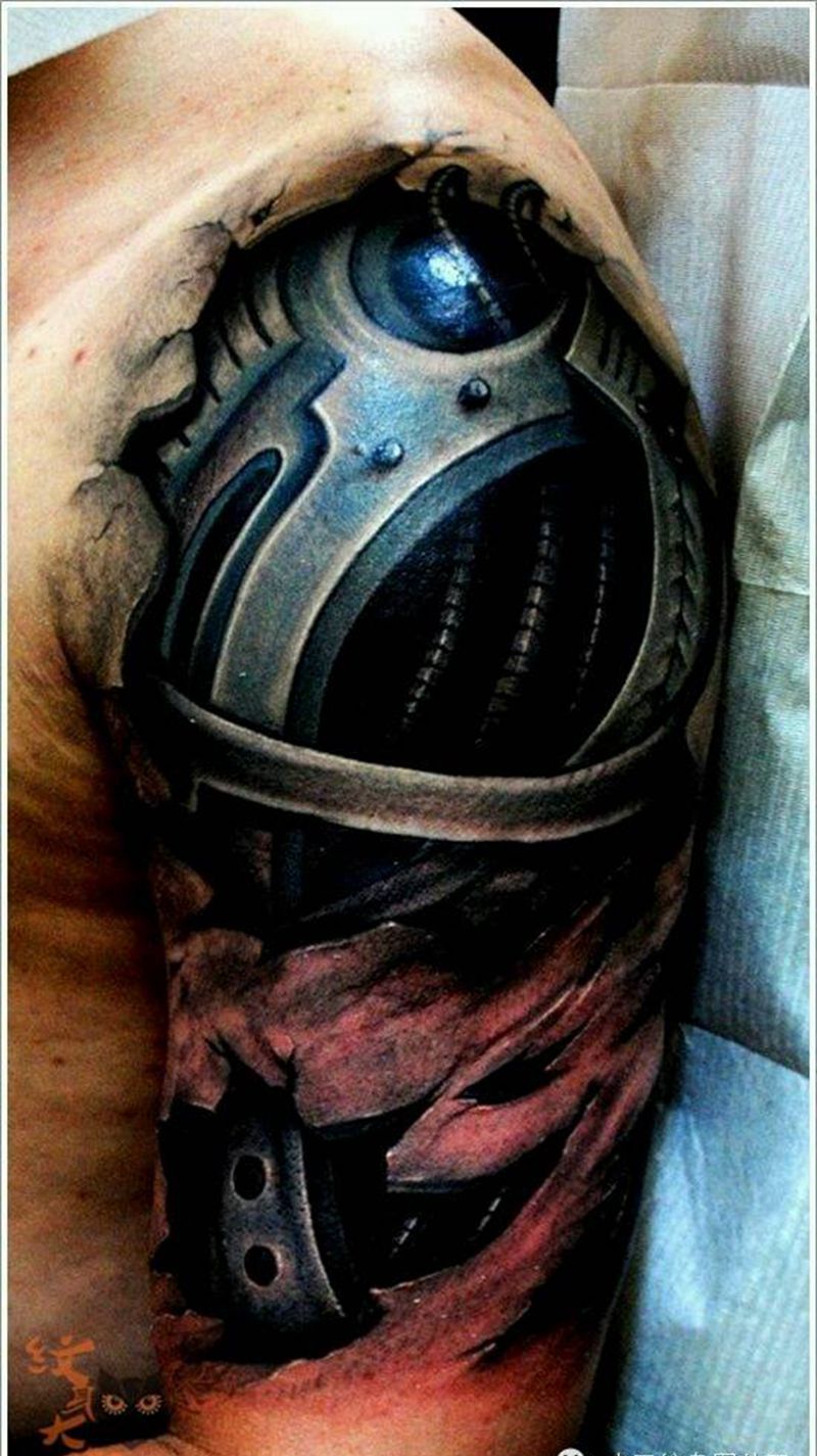那些3D机械！纹身图片_