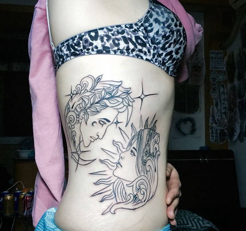 昨晚工作未完成来自韩国的美女纹身图片_