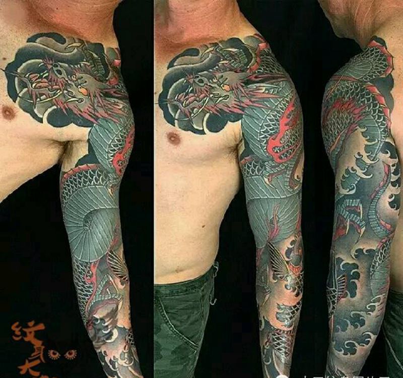 那些传统花臂！纹身图片_