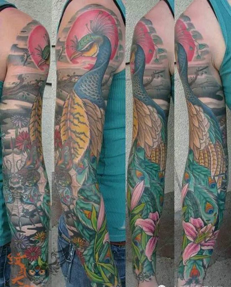 那些孔雀！纹身图片_