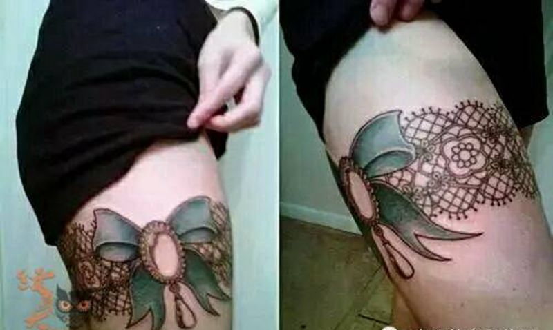 那些性感蕾丝！纹身图片_