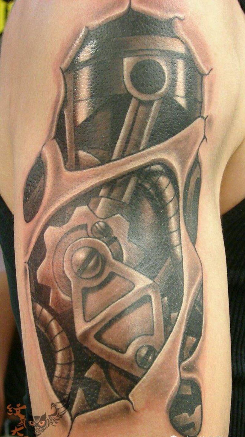 那些3D机械!纹身图片_
