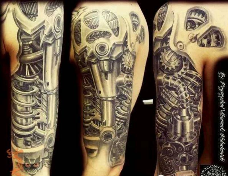 那些3D机械!纹身图片_