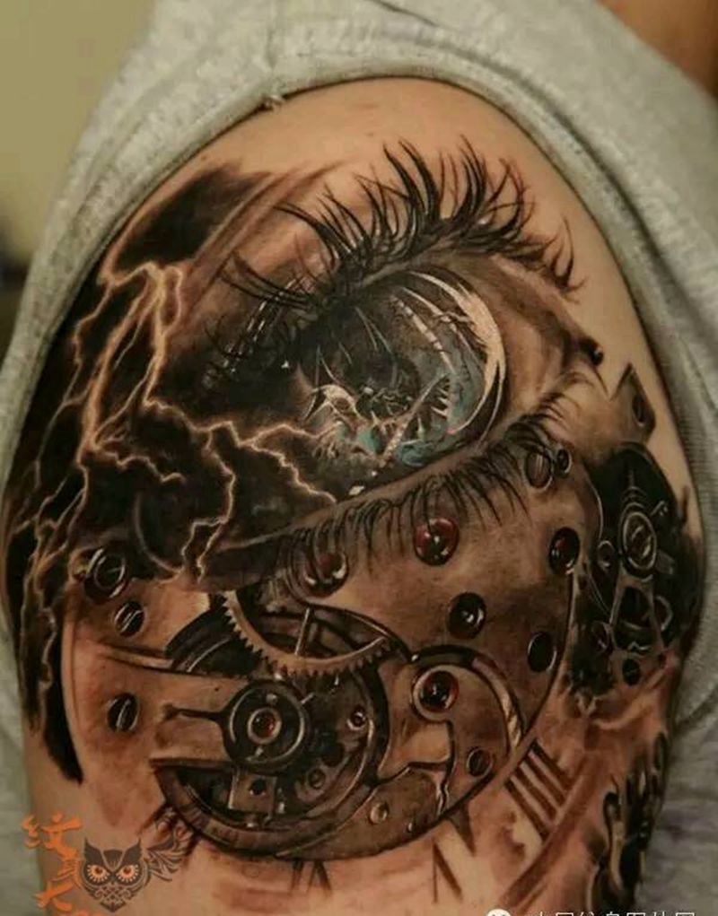 那些3D机械！纹身图片_