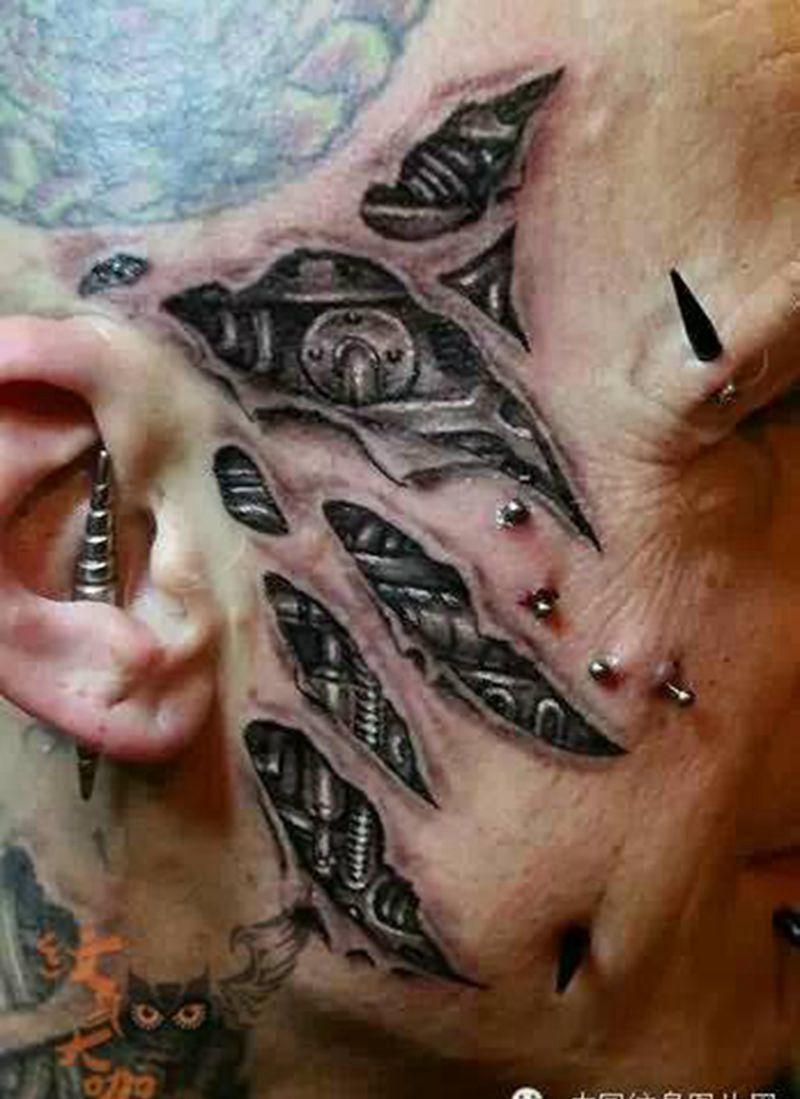 那些3D机械！纹身图片_