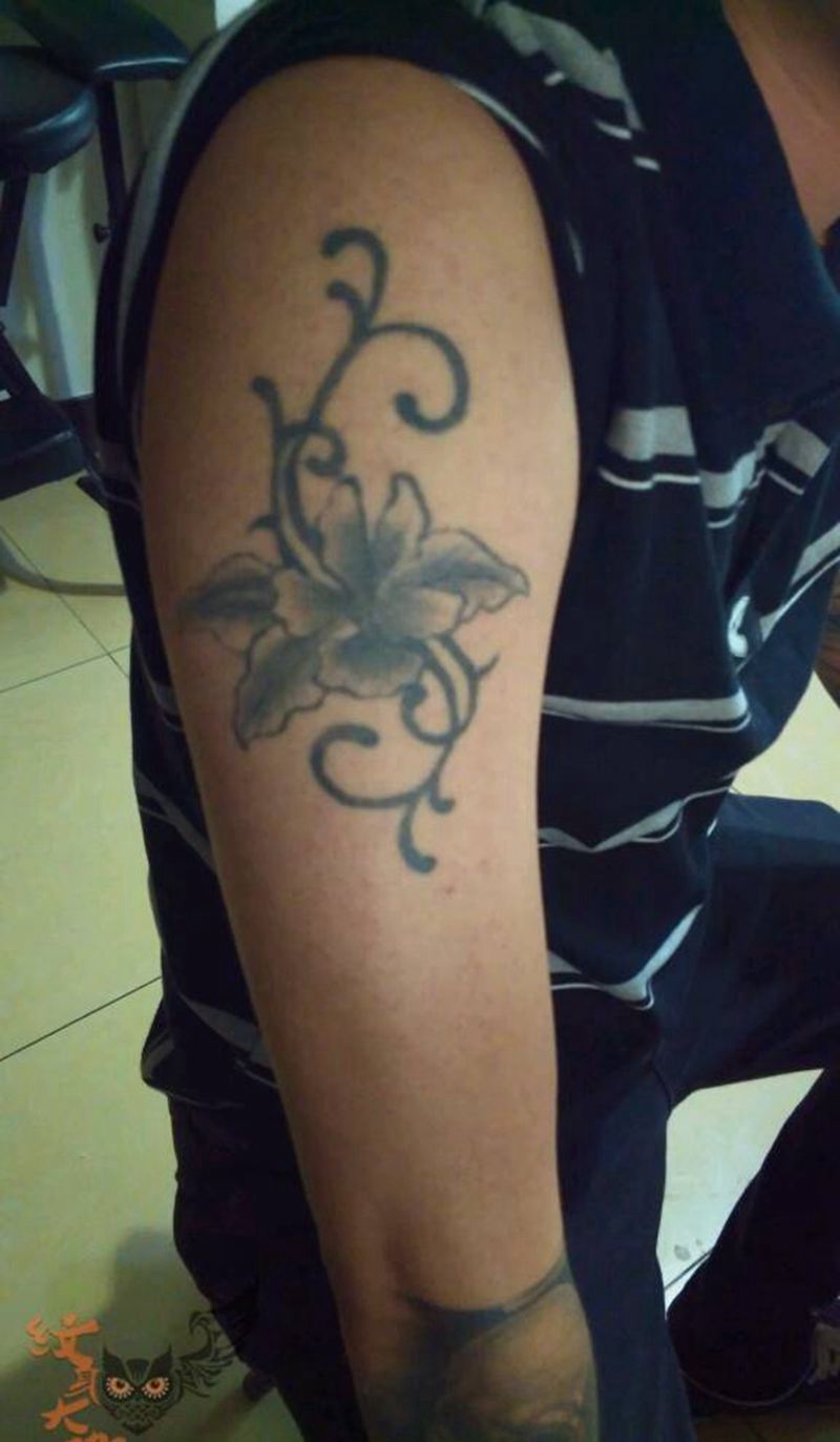 大臂修改接花臂割线完成!纹身图片_手臂欧美写实人物宗教纹身图案