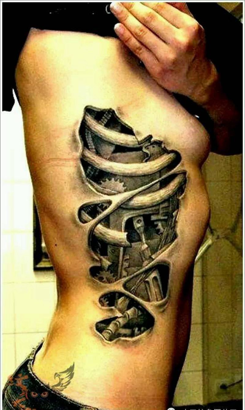 那些3D机械！纹身图片_