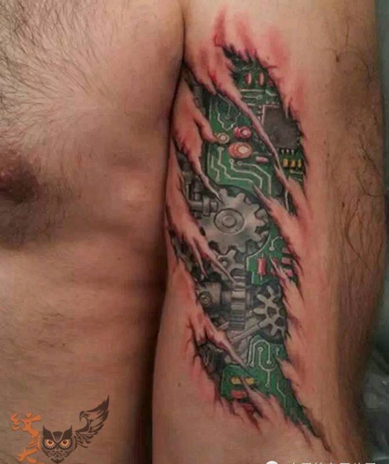 那些3D机械!纹身图片_