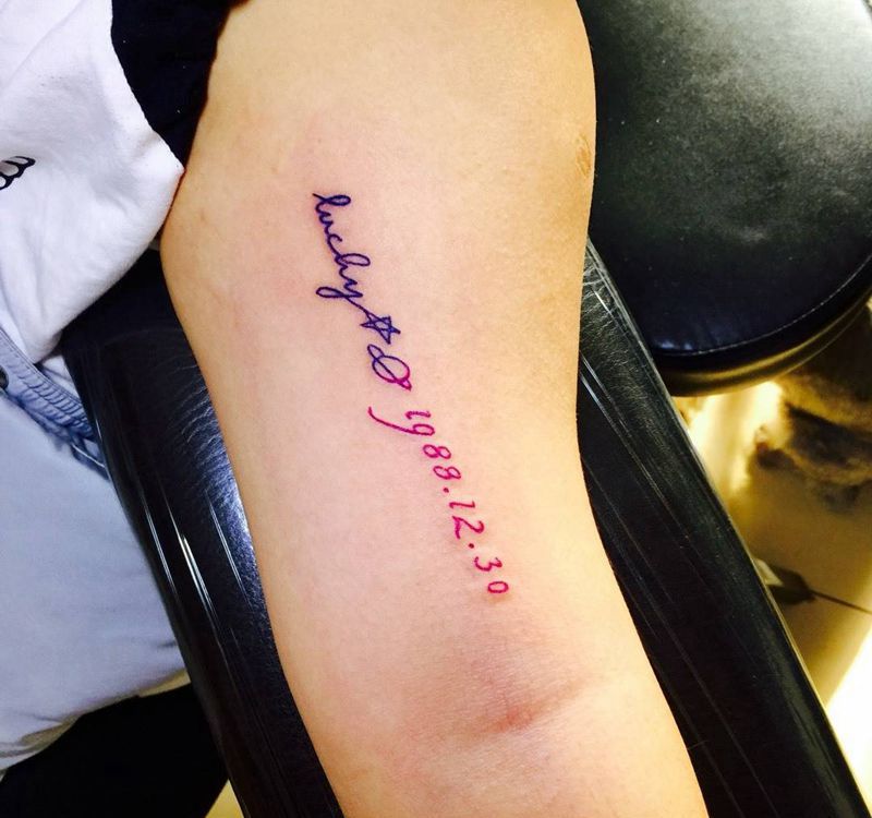 今日工作!小清新一枚!纹身图片_手臂清新字符纹身图案