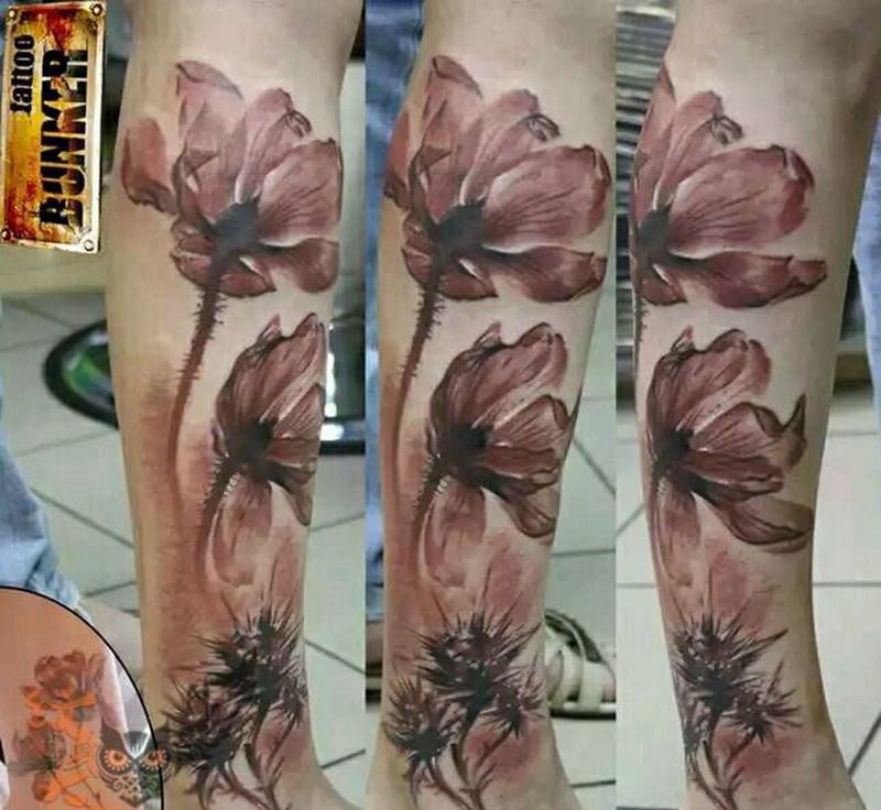 素材参考！花！纹身图片_