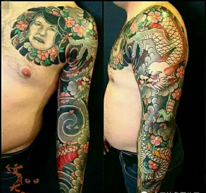那些传统花臂!纹身图片_