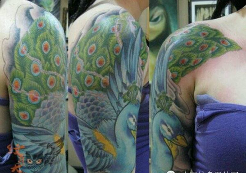 那些孔雀!纹身图片_
