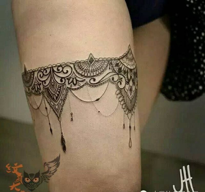 那些性感蕾丝！纹身图片_