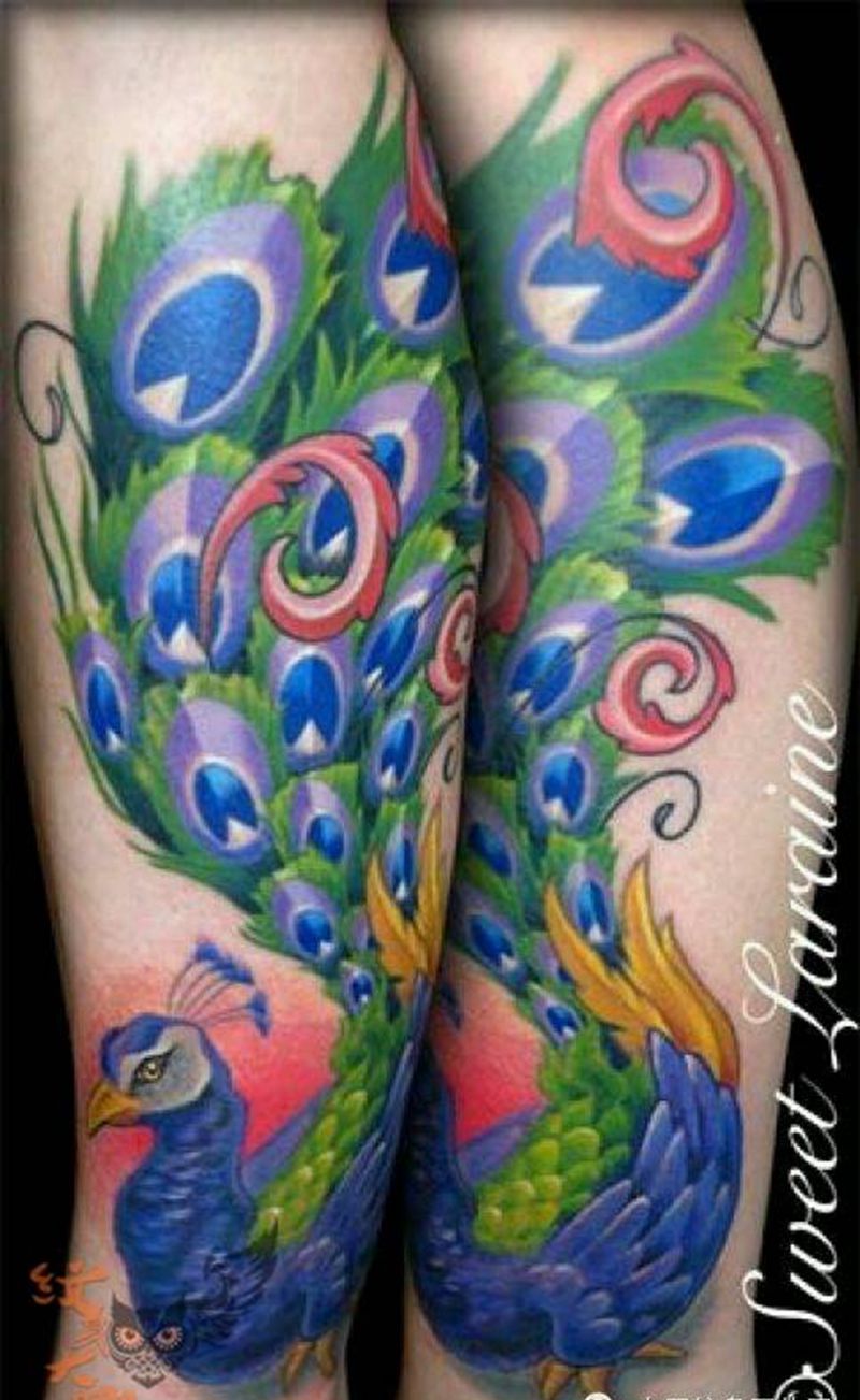 那些孔雀！纹身图片_