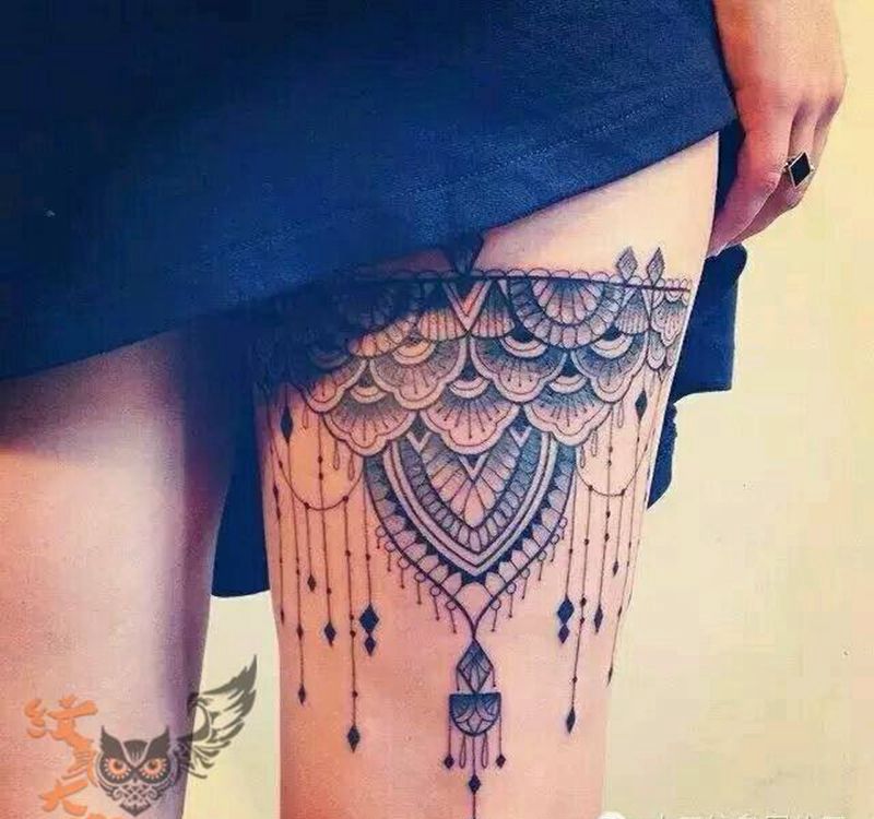 那些性感蕾丝！纹身图片_