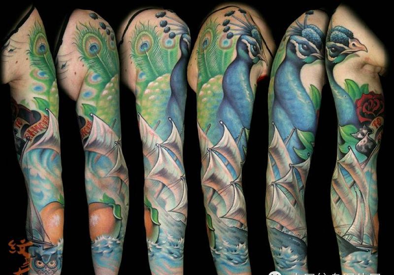 那些孔雀！纹身图片_