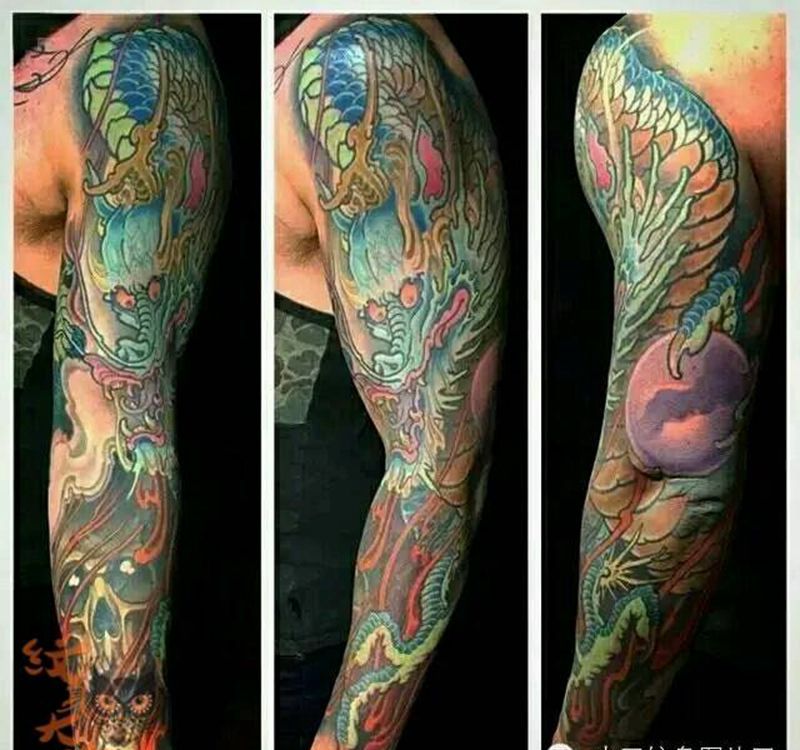 那些传统花臂!纹身图片_