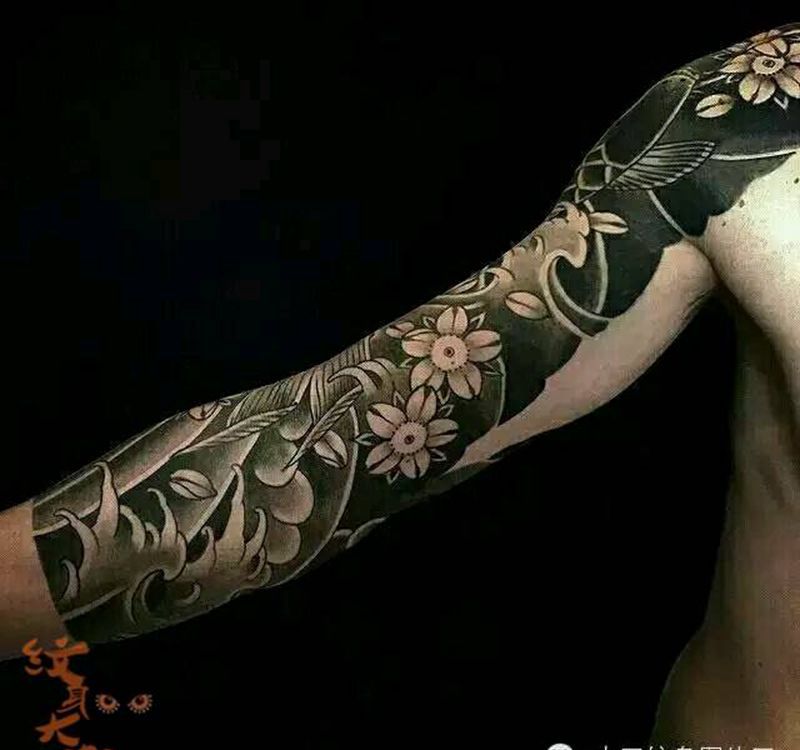 那些传统花臂！纹身图片_