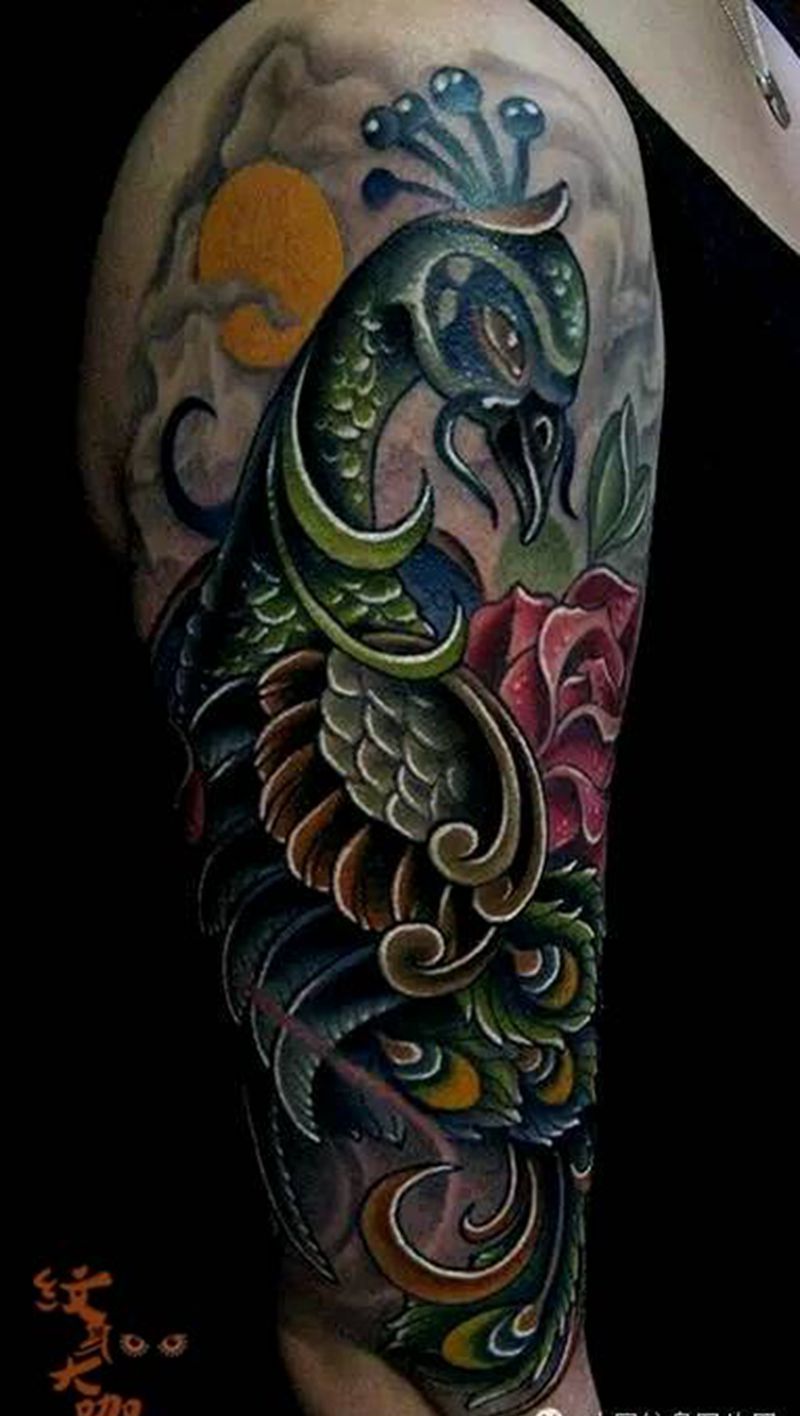 那些孔雀！纹身图片_