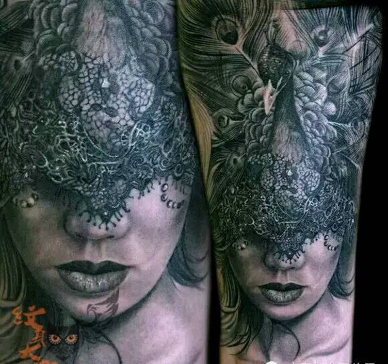 那些经典黑灰！纹身图片_手臂欧美写实人物纹身图案