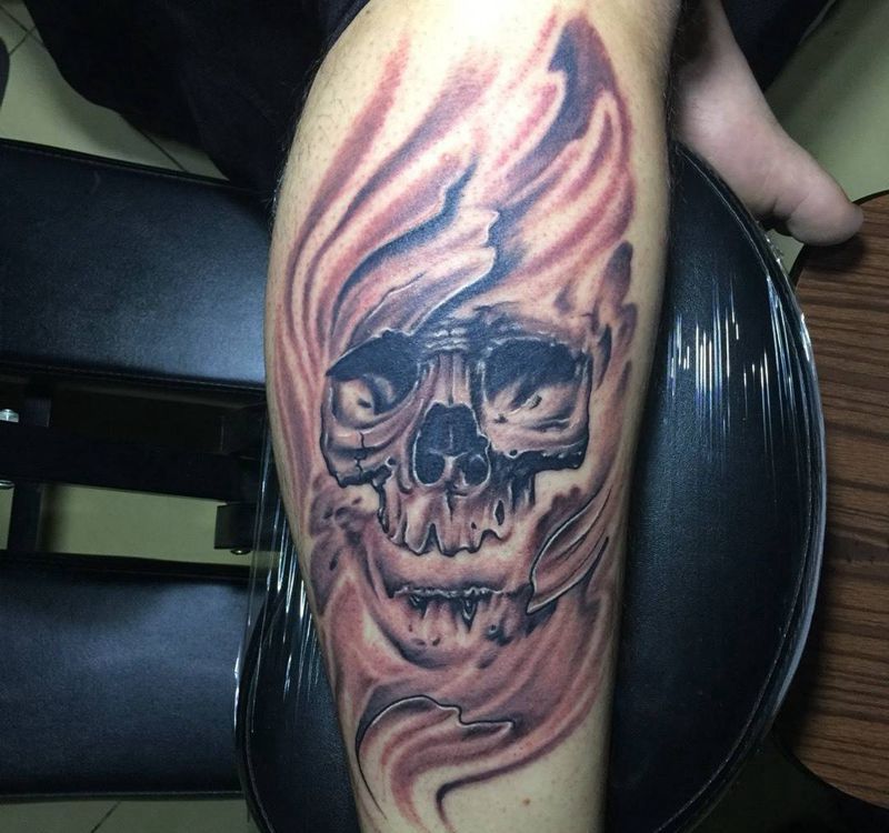 今日作品!从江苏赶来的客人!纹身图片_成品欧美腿部纹身图案